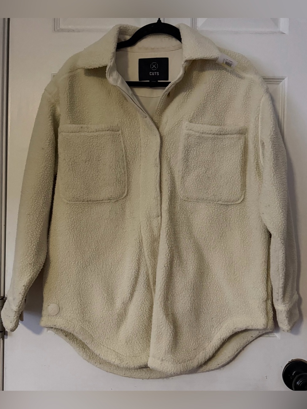 CUTS Polartec Sherpa Shirt Jacket XS/S Cream Ivory Fleece Shacket